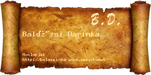 Balázsi Darinka névjegykártya